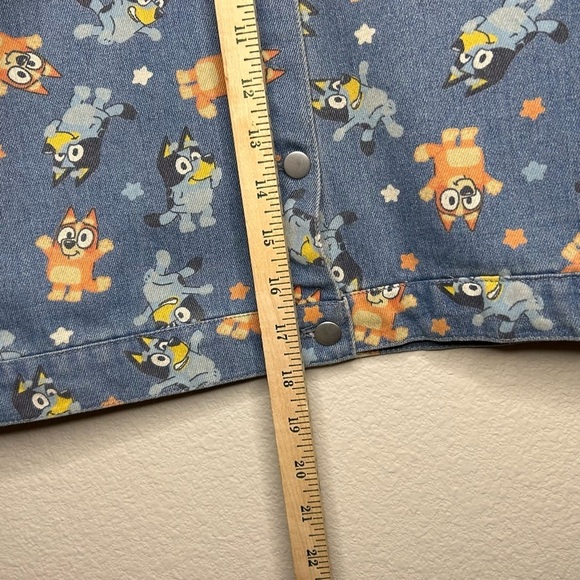 Girls Jean Jacket size XL(14) BLUEY Cartoon Print Denim Bingo Bluey School Coat - Picture 14 of 16